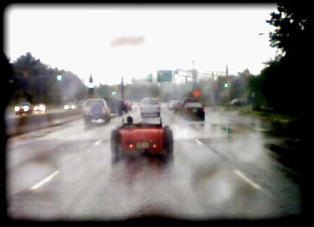 Roadster in the rain